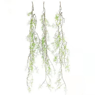 仿真黑骨芒水草假绿植物藤条空调管道缠绕藤蔓装饰造景塑料花吊顶