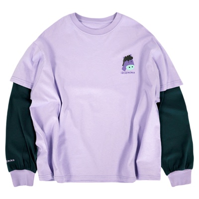 iaiammo丨原创新年「紫气东来」小马撞色假两件男女中大童装长T恤