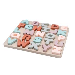 幼儿蒙氏早教嵌板硅胶大写字母手抓板拼图0-2岁启蒙益智立体积木