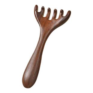 金丝檀木鹿角按摩梳 六爪头部按摩头皮经络梳头疗抓头神器鹿角梳