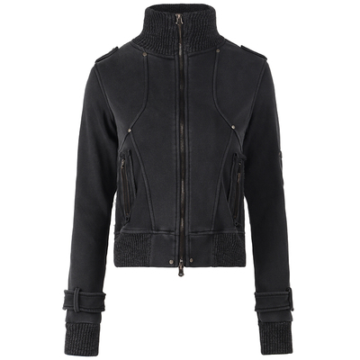 原创美式复古铆钉水洗加绒卫衣潮