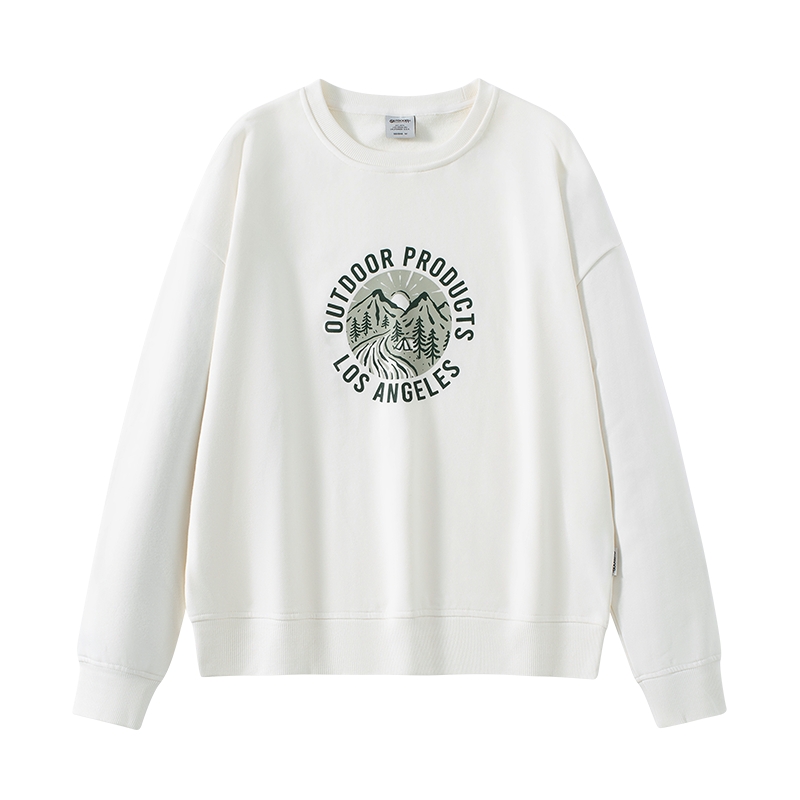 outdoor products春夏新款山系圆领螺纹袖logo户外休闲卫衣女