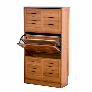翻斗式鞋柜超薄17cm实木进门鞋架省空间楠竹简易家用多层宿舍防尘