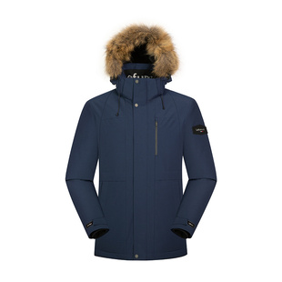 法国LAFUMA乐飞叶户外秋冬保暖防泼水大鹅绒羽绒服男防寒派克外套