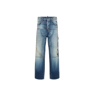 DSQUARED2 男士宽松分割拼接cleanfit牛仔裤LOOSE CARPENTER