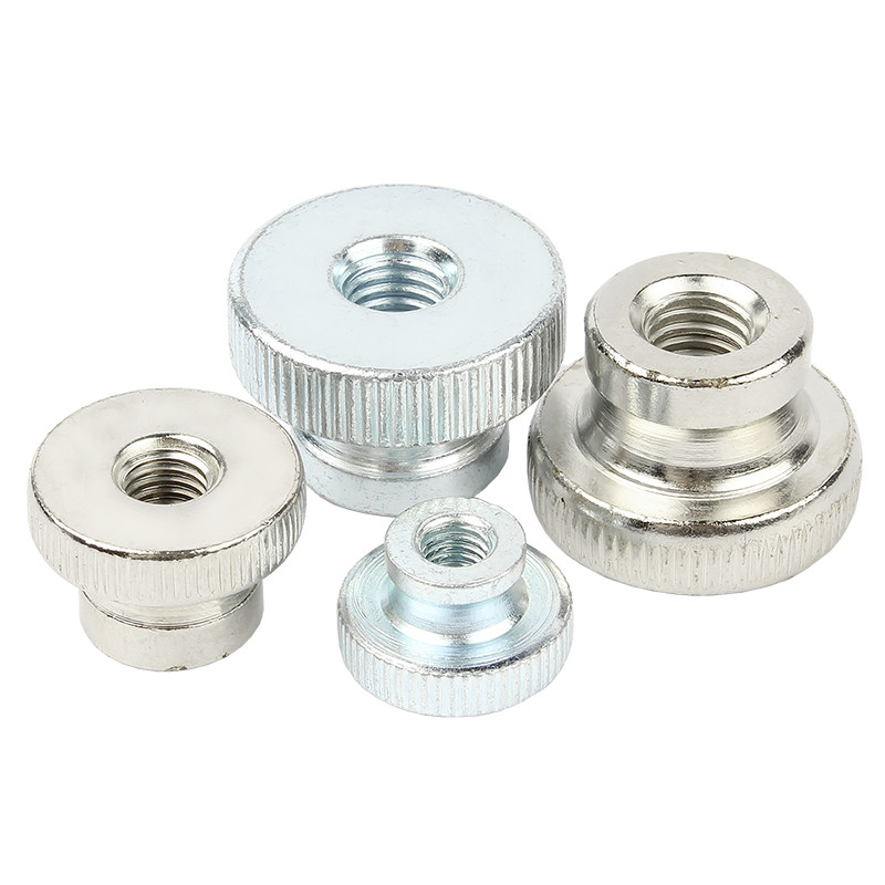 304不锈钢高头滚花手拧螺母 铁镀锌螺帽  镀镍大头手扭螺丝帽大全