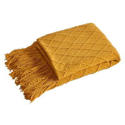 蔓越家北欧菱形针织客厅沙发毯