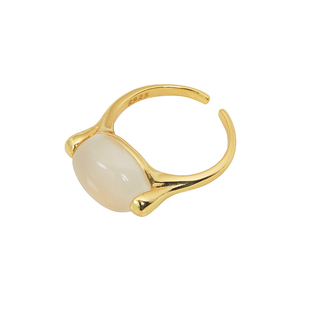 Moment 博物馆 法式风宝石纯银戒指饰品银饰小众设计轻奢高级感女