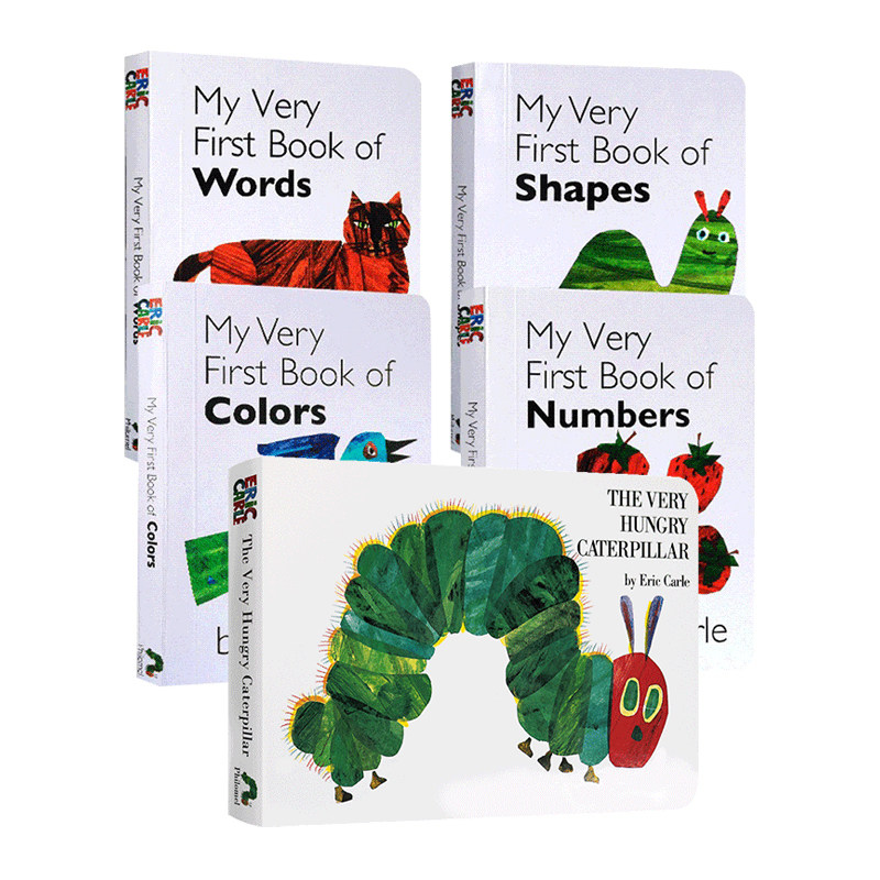The Very Hungry Caterpillar 好饥饿的毛毛虫 我的图书馆纸板书5册 艾瑞卡尔爷爷 eric carle 英文原版绘本 进口经典英语启蒙书籍