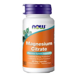 NOW诺奥柠檬酸镁胶囊400mg镁补充剂成人补镁元素补钙搭档美国进口
