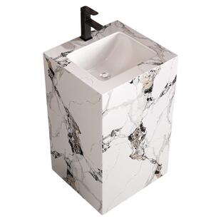 岩板立柱洗脸盆台下盆立式洗手盆阳台落地式卫生间户外洗漱洗手池