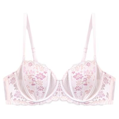 歌力诺软钢圈大胸显小蕾丝文胸