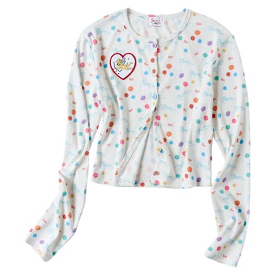 SANCCO天使小狗彩色波点印花套装