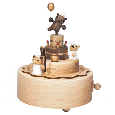 jeancard木质音乐盒旋转八音森活木趣送新人女生日情人节新年礼物