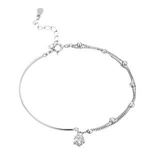 shunshunS999纯银手链女生轻奢小众精致星星锆石手钏气质半镯手环