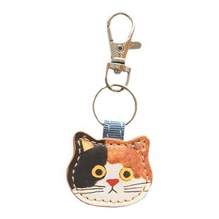 蔷薇海洋 猫咪皮质钥匙扣 可爱治愈喵星人挂件 包包笔袋装饰挂饰