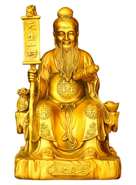 黄铜月老星君摆件牵红线绳桃花运