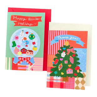 布几岛韩国授权aletterfrom圣诞贺卡明信片贴纸信封套装kanghan新