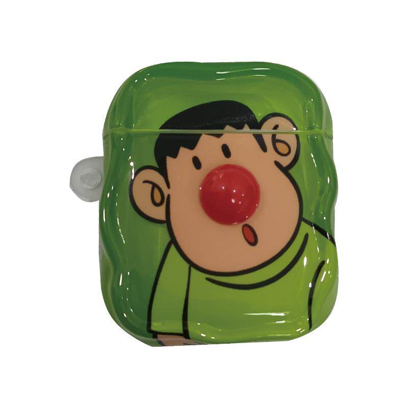 卡通可爱胖虎适用airpodspro2苹果无线蓝牙耳机壳airpods4新款airpods1/2代耳机套女硅胶防摔三代保
