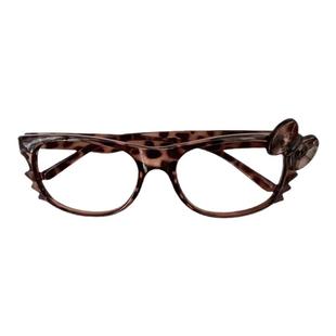 复古猫咪豹纹眼镜框可爱玳瑁色素颜神器女甜酷y2k无镜片装饰架框