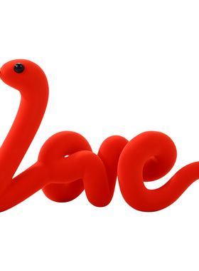 构得x张超级蛇年雕塑《LOVE 蛇》红色蛇年吉祥物装饰摆件艺术礼物