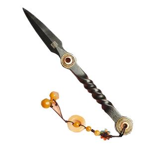 龙泉江龙手工百炼花纹钢茶刀茶针普洱茶锥撬茶工具 非大马士革钢