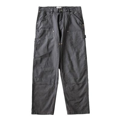 靛海重磅双膝帆布水洗做旧工装裤
