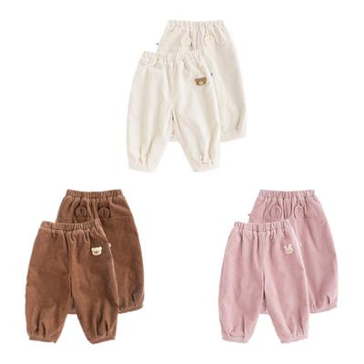 幼歌灯芯绒内里奥利绒保暖裤