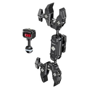 优篮子双头万向大力夹Action345手机RIG短视频pocket3直播摄影螃蟹钳夹金属魔术手vlog运动相机固定拍摄配件