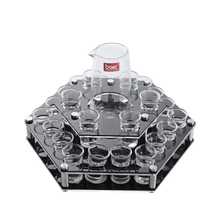 15ml子弹杯架洋酒杯KTV酒吧一口杯带分酒器酒具套装家用白酒杯