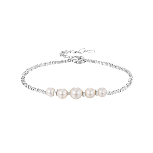 周大生碎银子珍珠手链正品官方正圆强光淡水珍珠精致礼物手饰通勤