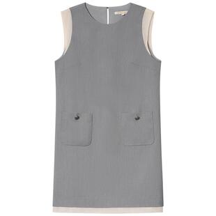 诗篇专选高智通勤叠穿风直身显瘦假两件无袖连衣裙2025夏季新款