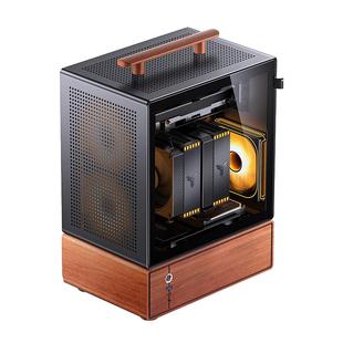 乔思伯T7铝合金MATX机箱桌面便携手提台式电脑网孔立式主机外壳