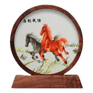 苏州苏绣双面绣摆件马年刺绣非遗摆台中国风特色礼品伴手礼送老外