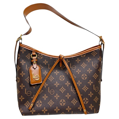 品牌真皮女包中古老花carryall托特包2025新款大容量单肩斜挎包女