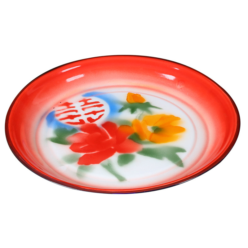 花茶盘搪瓷全部可用圆形花卉图案