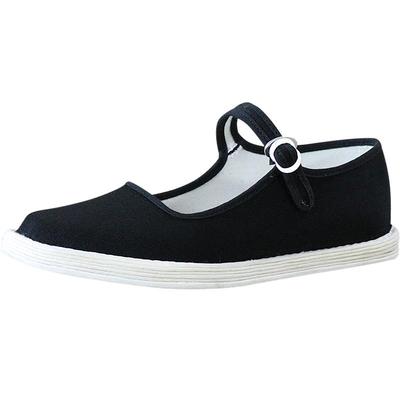 手工千层底黑色方口布鞋