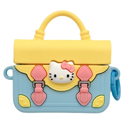 立体公文包哈喽kt猫卡通适用AirPods保护套AirPodsPro苹果耳机套2无线蓝牙3代airpodspor新三代硅胶斜跨挂绳