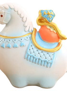 唐三彩小胖马旅游文创礼品纪念品家居桌面装饰树脂小摆件创意礼物
