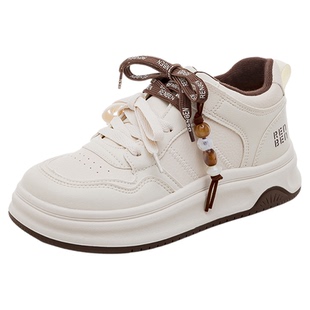 人本女款2025新款加棉厚底小白鞋秋冬运动防水女ins潮百搭二棉鞋