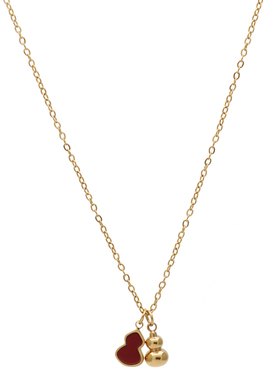 ZOXI钛钢不掉色红色葫芦项链女款