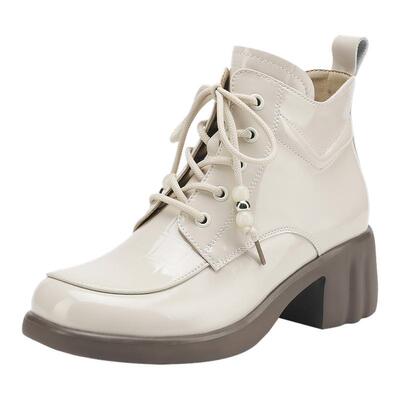 星期六马丁靴女百搭高跟鞋显脚小