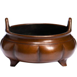 庆松堂苏工铜炉胡庆松制迷你紫铜台几板耳蚰耳冲耳桥耳鬲式马槽炉