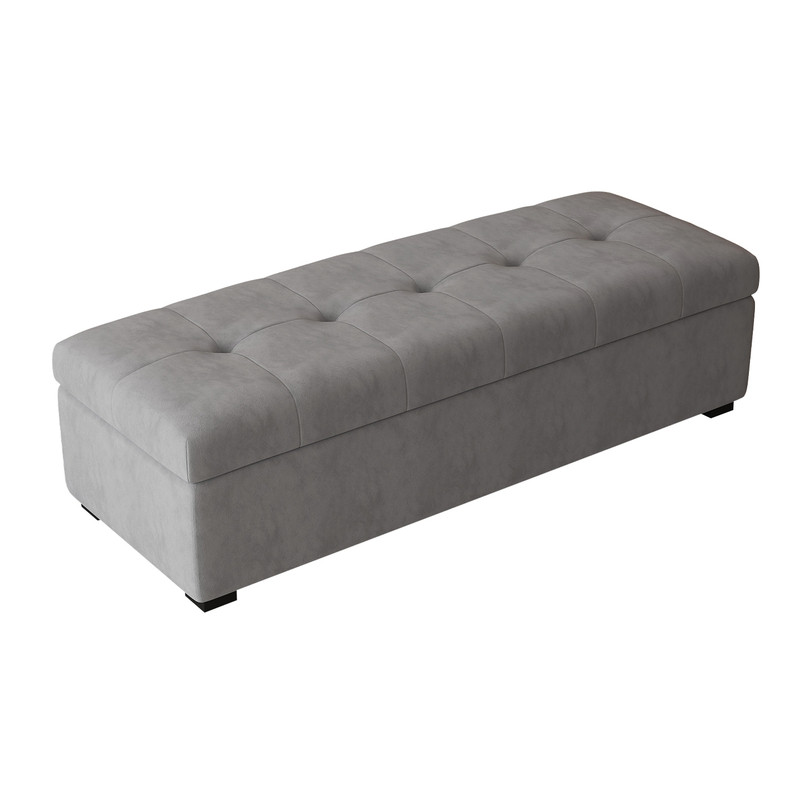 高端奶油风猫抓绒收纳沙发凳箱子