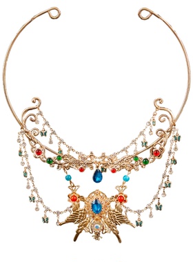 唐风华丽蝴蝶流苏汉服项圈