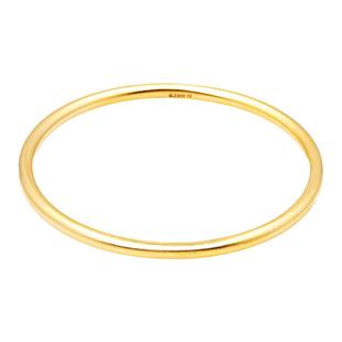 免工费|中国黄金手镯女士足金999古法实心素圈纯金镯子简约传承