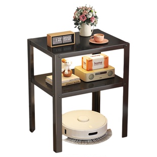 客厅卧室落地置物架家用北欧简约茶几桌下空收纳架床头柜铁艺架子