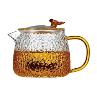 迷你小型复古风锤纹耐高温玻璃泡茶壶过滤泡茶器透明功夫茶壶套装