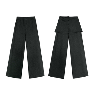 米米子微胖大码胖mm“超模裤”休闲可拆卸屁帘高腰加绒直筒裤女冬