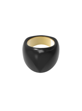 herherlin金色天然牛角尾戒925银